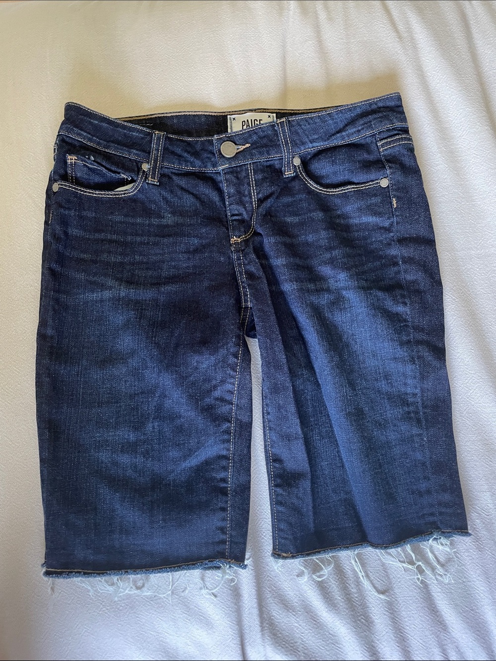 PAIGE Dark Blue Denim Bermuda Shorts size 26